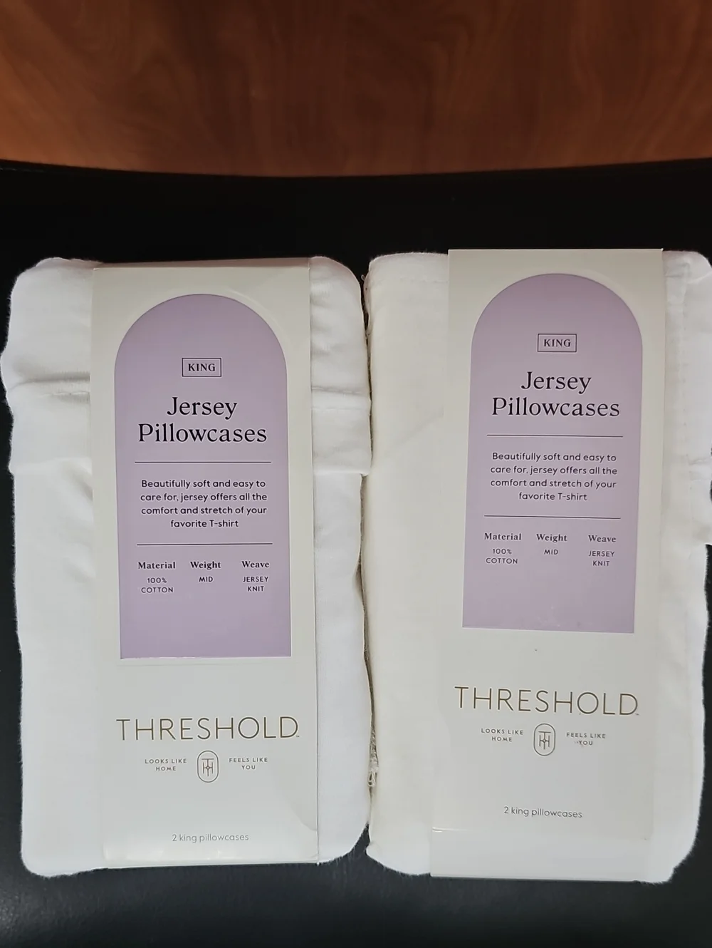 Threshold Jersey Pillowcases - White - 2 Pack
